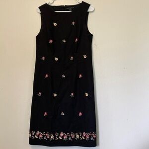 SARAH Spencer lined embroidered multi color flowers sleeveless dress size 6